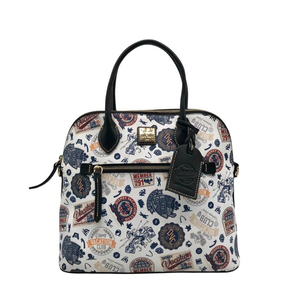 Dooney & Bourke White Pebbled Grain Disney Vacation Club Satchel Bag - Picture 1 of 12